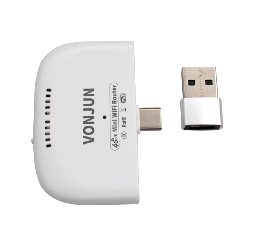 【VONJUN】卡片型 4G 隨身路由器 (WiFi/Type-C雙連線模式)