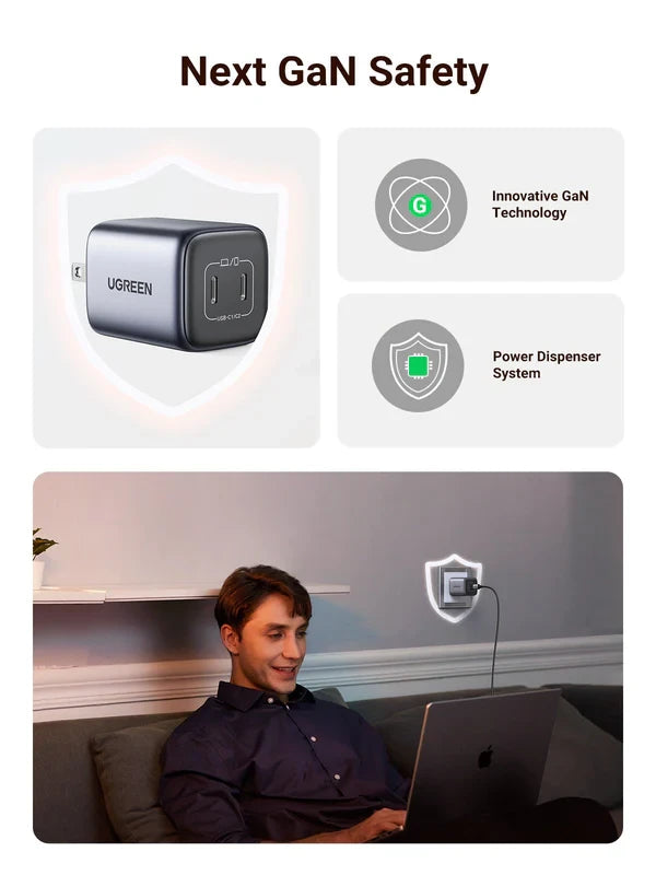 【UGREEN綠聯】45W GaN PD 快速充電器