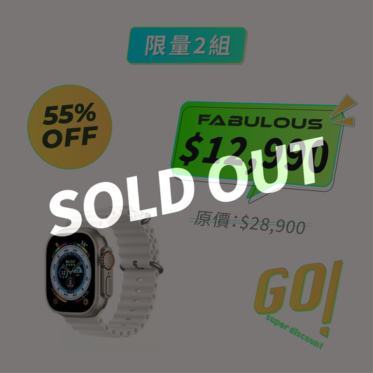 【Apple】 Watch Ultra LTE 49mm 鈦金屬錶殼配海洋錶帶 (白色/AppleCare+ 到2025年3月)