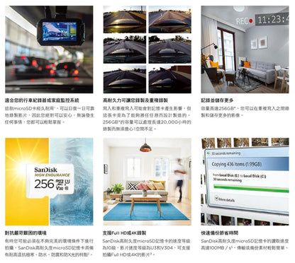 【Sandisk】行車記錄器/監控專用 超耐久 microSD記憶卡(含轉卡)
