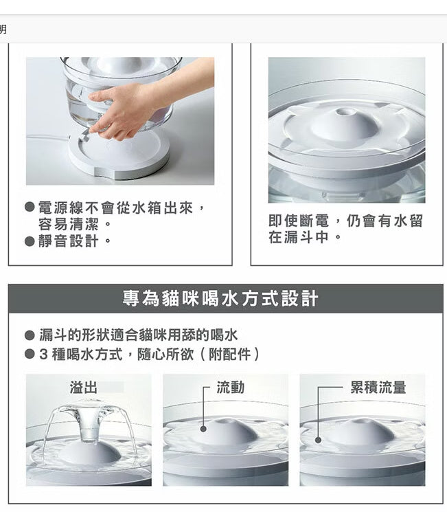 【GEX】GLASSY 愛貓智能型透涼感飲水器 1.5L