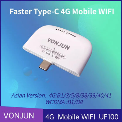 【VONJUN】卡片型 4G 隨身路由器 (WiFi/Type-C雙連線模式)