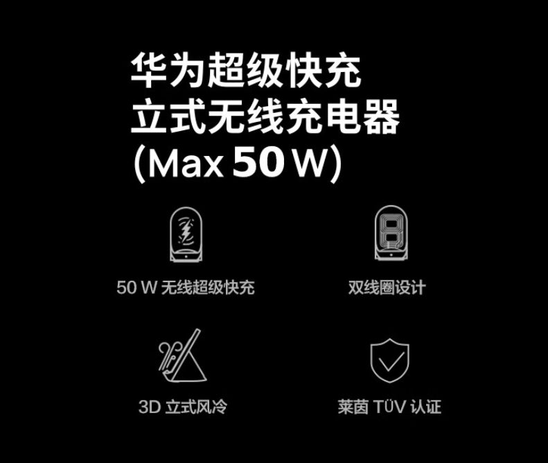 【HUAWEI 華為】50W超級快充立式無線充電器