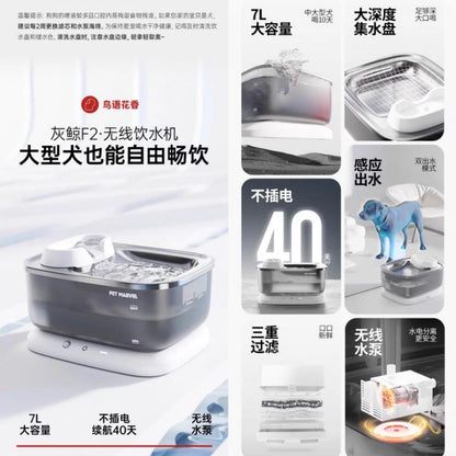 【鳥語花香】灰鯨F2 寵物無線自動飲水機(NW04WLS)